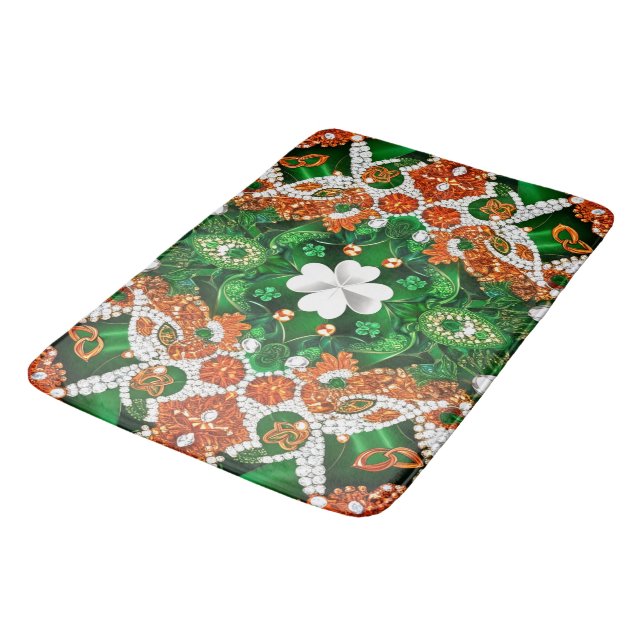 Large bath mat with Irish Colors (Angled)