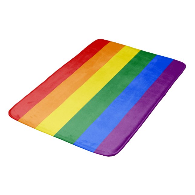 Large bath mat with lgbt flag (Angled)