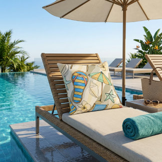 Large Beach Outdoor Pillow