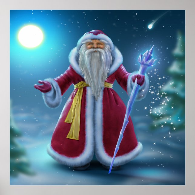 Large Beautiful Santa Art Poster (Front)