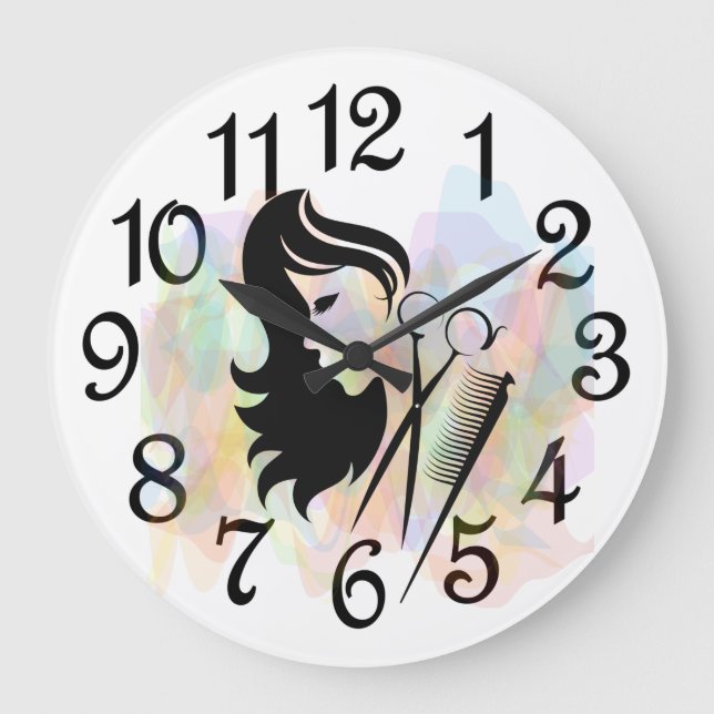 Large Beauty Salon Acrylic Wall Clock (Front)