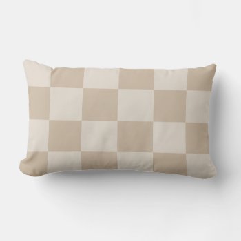 Large Beige Checkers Lumbar Pillow by designs4you at Zazzle