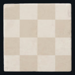 Large Beige Checkers Stone Coaster<br><div class="desc">A lovely shade of tan or beige with checkered pattern. 
Add a message or enjoy your favorite color on these stone coasters. 
Change the background color to create your own monotone colored pattern.</div>