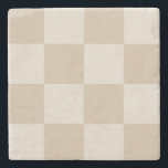 Large Beige Checkers Stone Coaster<br><div class="desc">A lovely shade of tan or beige with checkered pattern. 
Add a message or enjoy your favorite color on these stone coasters. 
Change the background color to create your own monotone colored pattern.</div>