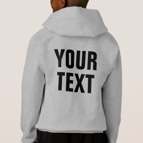 Large Big Font Text Kids Boys Double Sided Print Hoodie