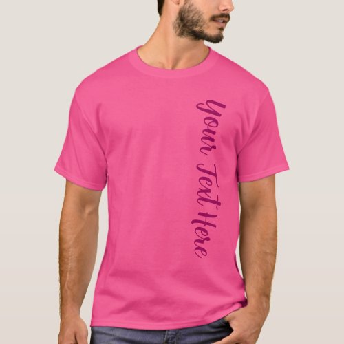Large Big Font Text Mens Modern Wow Pink Elegant T_Shirt