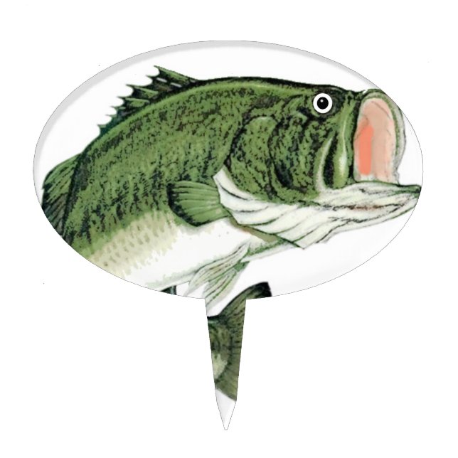 Large Big Mouth Bass Cake Topper (Front)