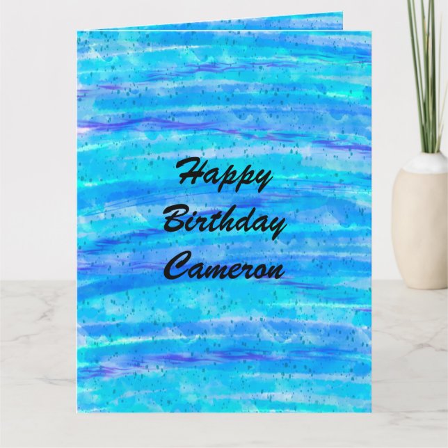Large Birthday Card | Blue and Purple Personalized (Front)