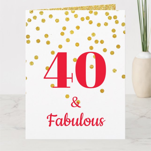 Large Birthday Card - Milestone Gold (Front)