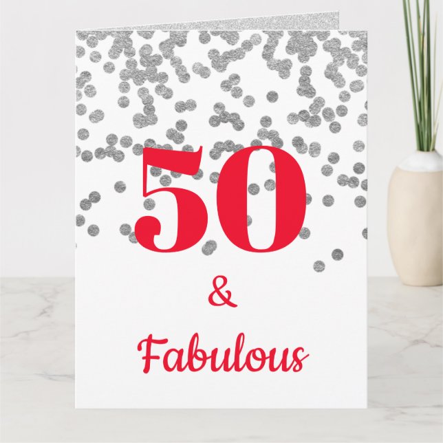 Large Birthday Card - Milestone Silver (Front)
