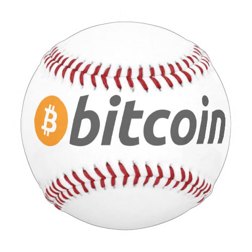 Large Bitcoin logo with orange Bitcoin symbol Baseball