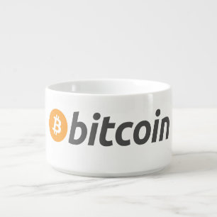 Large Bitcoin logo with orange Bitcoin symbol Bowl