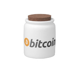 Large Bitcoin logo with orange Bitcoin symbol Candy Jar