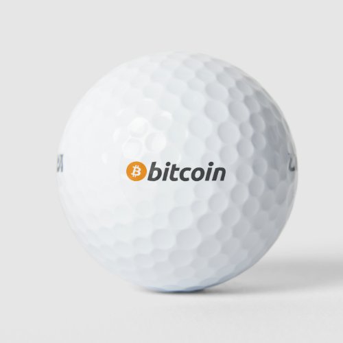 Large Bitcoin logo with orange Bitcoin symbol Golf Balls