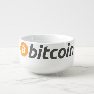Large Bitcoin logo with orange Bitcoin symbol Soup Mug