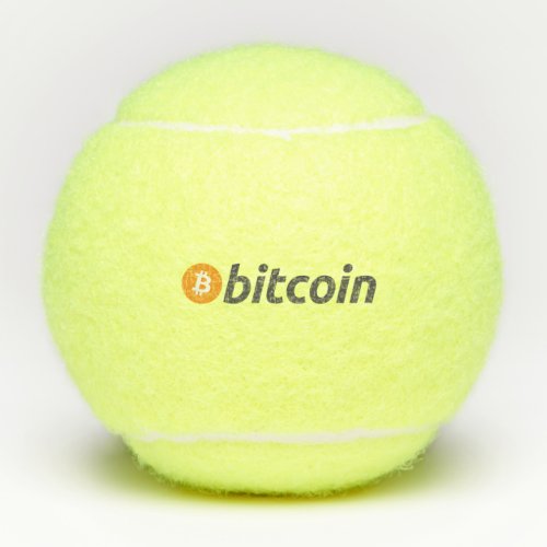 Large Bitcoin logo with orange Bitcoin symbol Tennis Balls