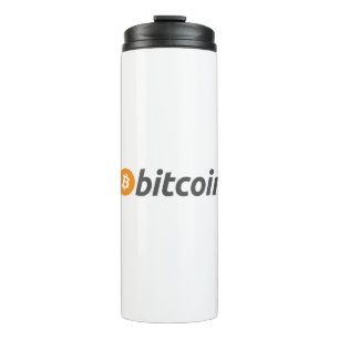 Large Bitcoin logo with orange Bitcoin symbol Thermal Tumbler