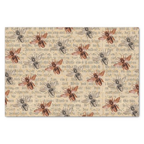 Large Black and Copper Bees Tissue Paper