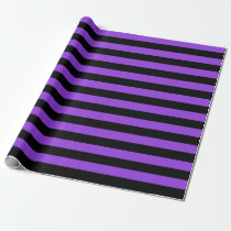 Large Black and Purple Stripes Wrapping Paper