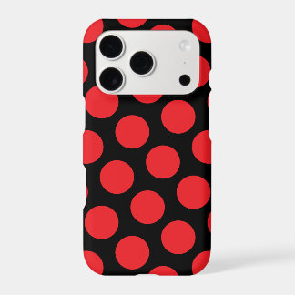Large Black and Red Polka Dot Pattern Iphone 18 Pro Case