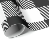 Large Black and White Buffalo Check Holiday Wrapping Paper