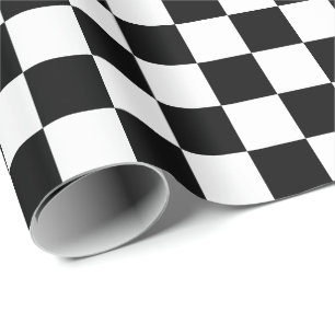 Large Black and White Checks Wrapping Paper