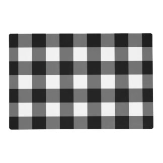 Large black and white gingham placemat