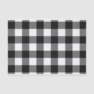 Large black and white gingham tissue paper