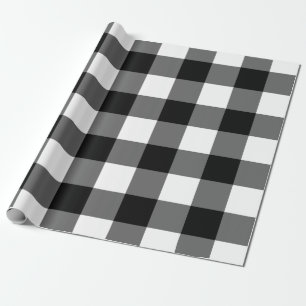 Large black and white gingham wrapping paper