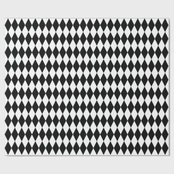 Large Black and White Harlequin Wrapping Paper | Zazzle