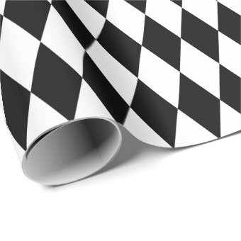 Large Black and White Harlequin Wrapping Paper | Zazzle