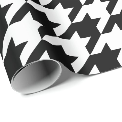 Large Black and White Houndstooth Wrapping Paper