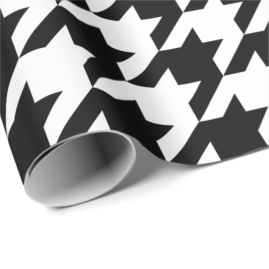 black and white houndstooth wrapping paper