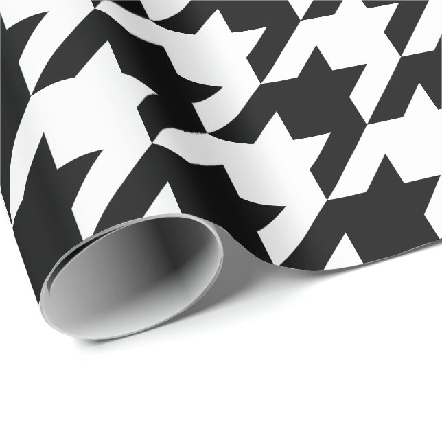 Large Black and White Houndstooth Wrapping Paper (Roll Corner)