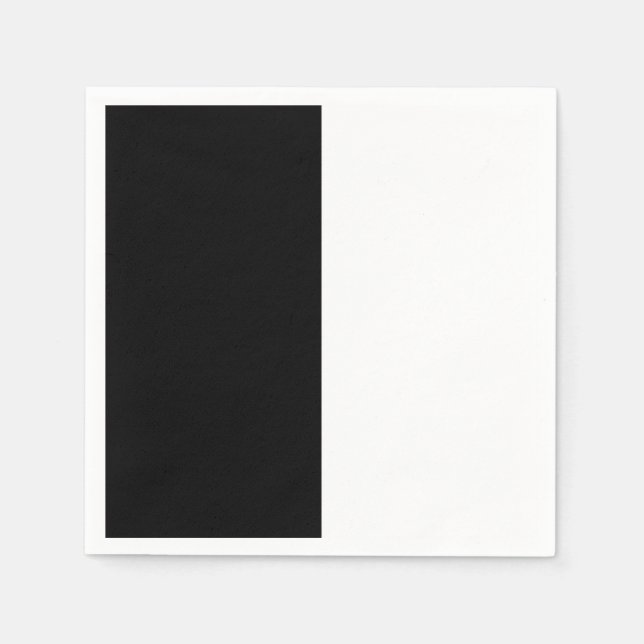 Large Black And White Middle Paper Napkins (Front)