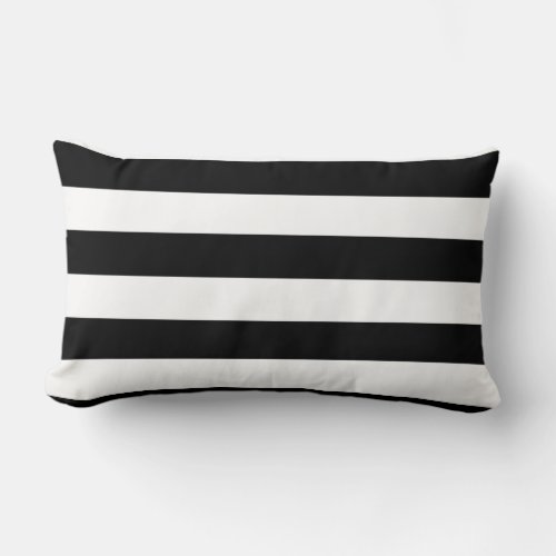 Large Black and White Stripes Reversible Lumbar Pillow