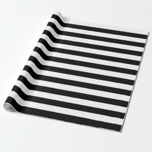 Large Black and White Stripes Wrapping Paper