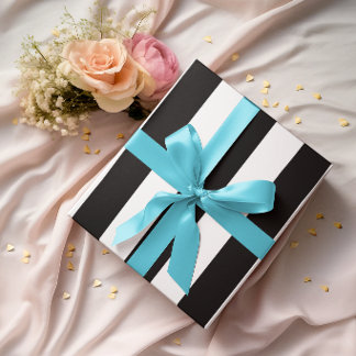 Large Black and White Vertical Stripes Wrapping Paper