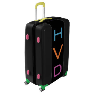 LARGE Black Colorful Monogrammed Luggage