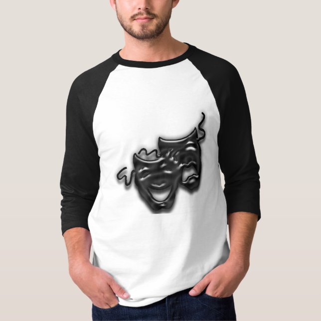 Large Black Masks Raglan T-shirt (Front)