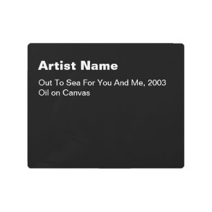 Large Black Metal Art Gallery Plaques