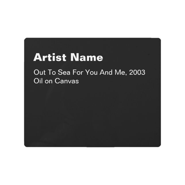Large Black Metal Art Gallery Plaques (Front)