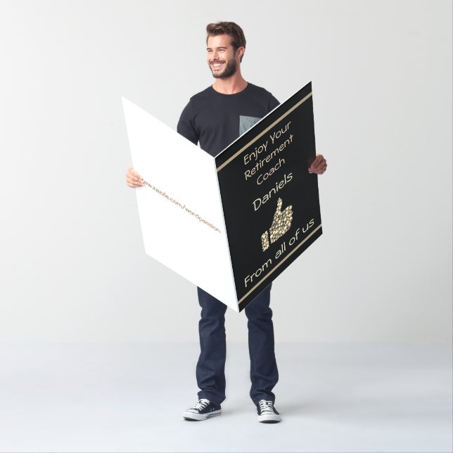 Large Black personalised Coach Retirement Card (In Situ)