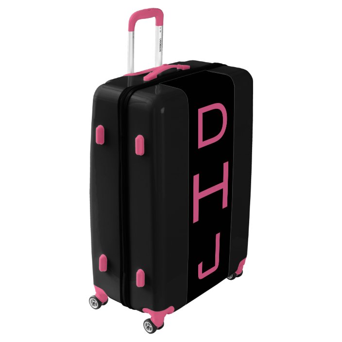 black pink suitcase