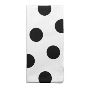 Large Black Polka Dot Pattern - Custom Color White Napkin