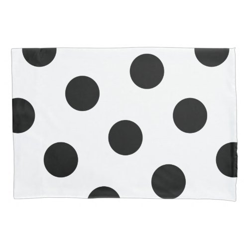 Large Black Polka Dot Pattern _ Custom Color White Pillow Case
