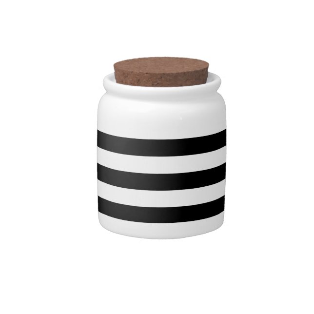 Large Black Stripes Candy Jar (Front)