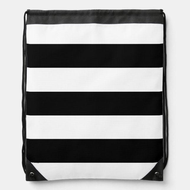 large black stripes drawstring bag (Front)