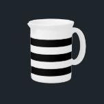 large black stripes drink pitcher<br><div class="desc">Linear black striped design</div>