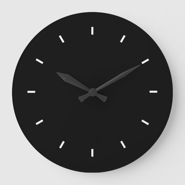 Large Black Wall Clock (Round) (Front)